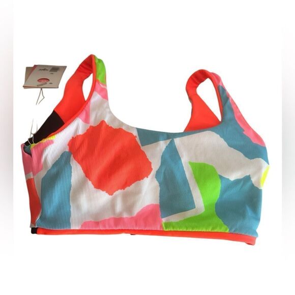 Maaji NWT Reversible Fire Ninna Sporty Bralette Bikini Top in Orange Size M - Picture 5 of 5